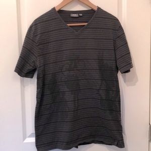 Mexx slim fit XXL gray striped tee with shadowed cyclers